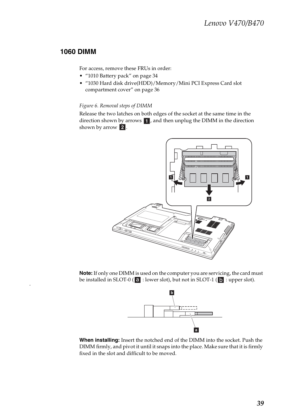 1060 dimm | Lenovo V470 Notebook User Manual | Page 43 / 91