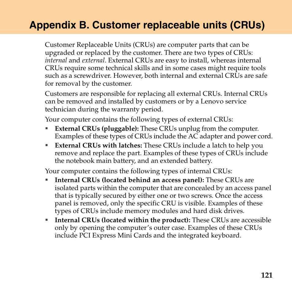 Appendix b. customer replaceable units (crus) | Lenovo IdeaPad S10 FR User Manual | Page 129 / 154