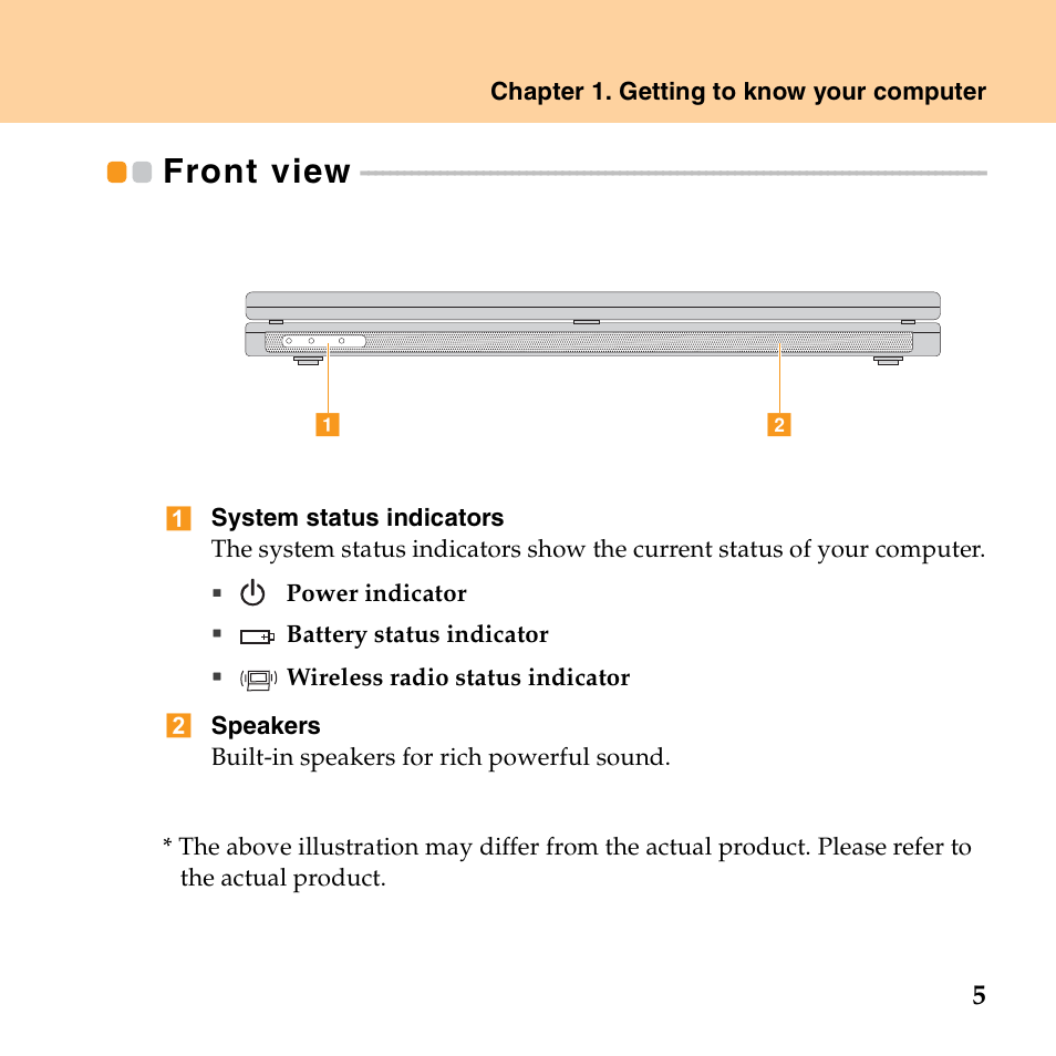 Front view | Lenovo IdeaPad S10 FR User Manual | Page 13 / 154