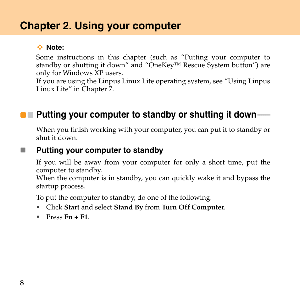 Chapter 2. using your computer | Lenovo IdeaPad S10 FR User Manual | Page 16 / 154