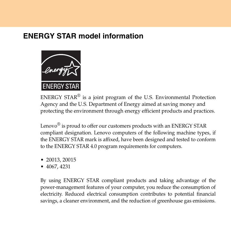 Energy star model information | Lenovo IdeaPad S10 FR User Manual | Page 3 / 154