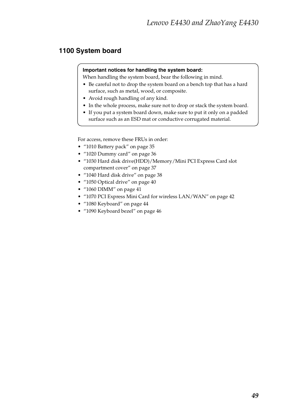 1100 system board | Lenovo E4430 User Manual | Page 53 / 91