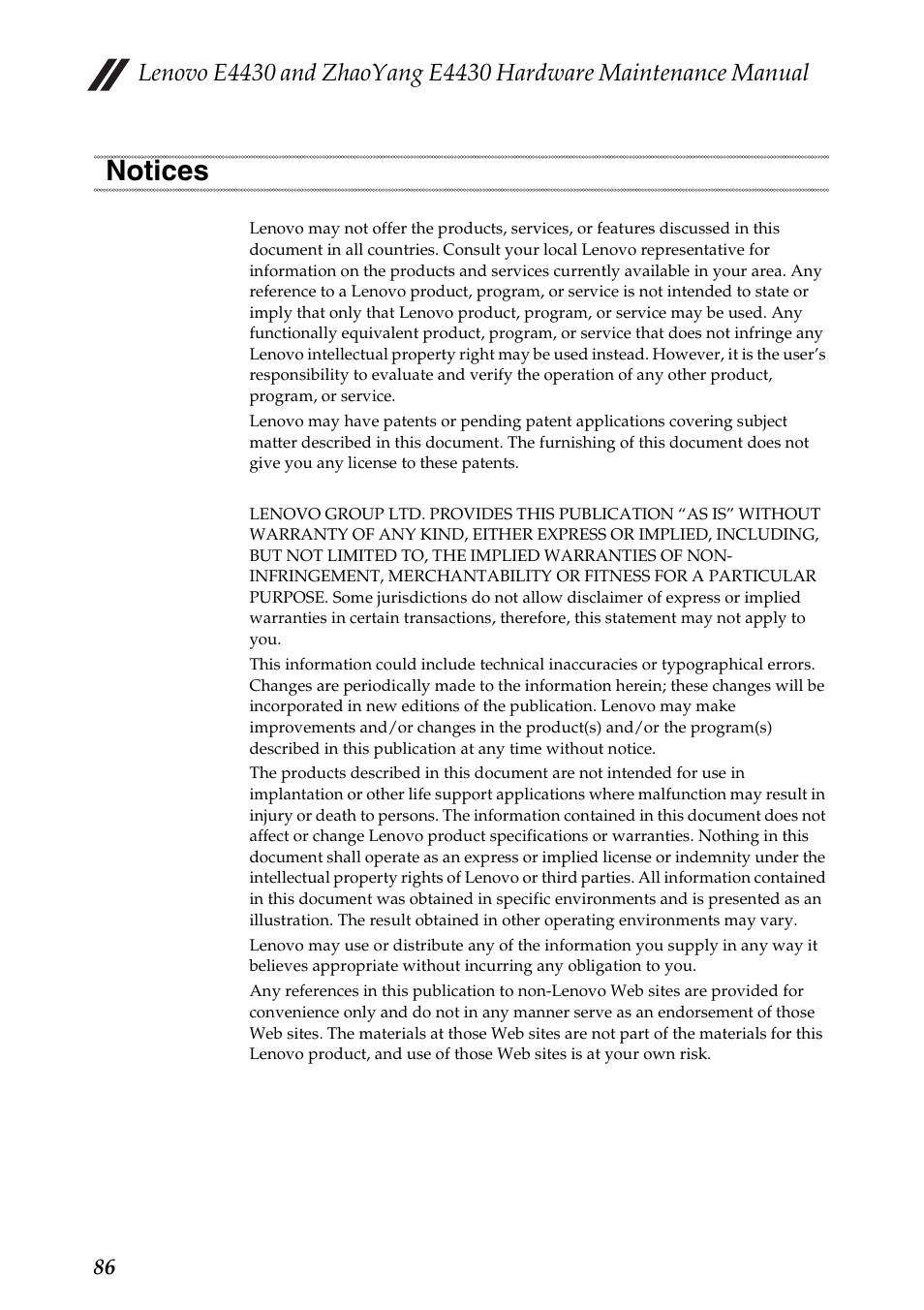 Notices | Lenovo E4430 User Manual | Page 90 / 91