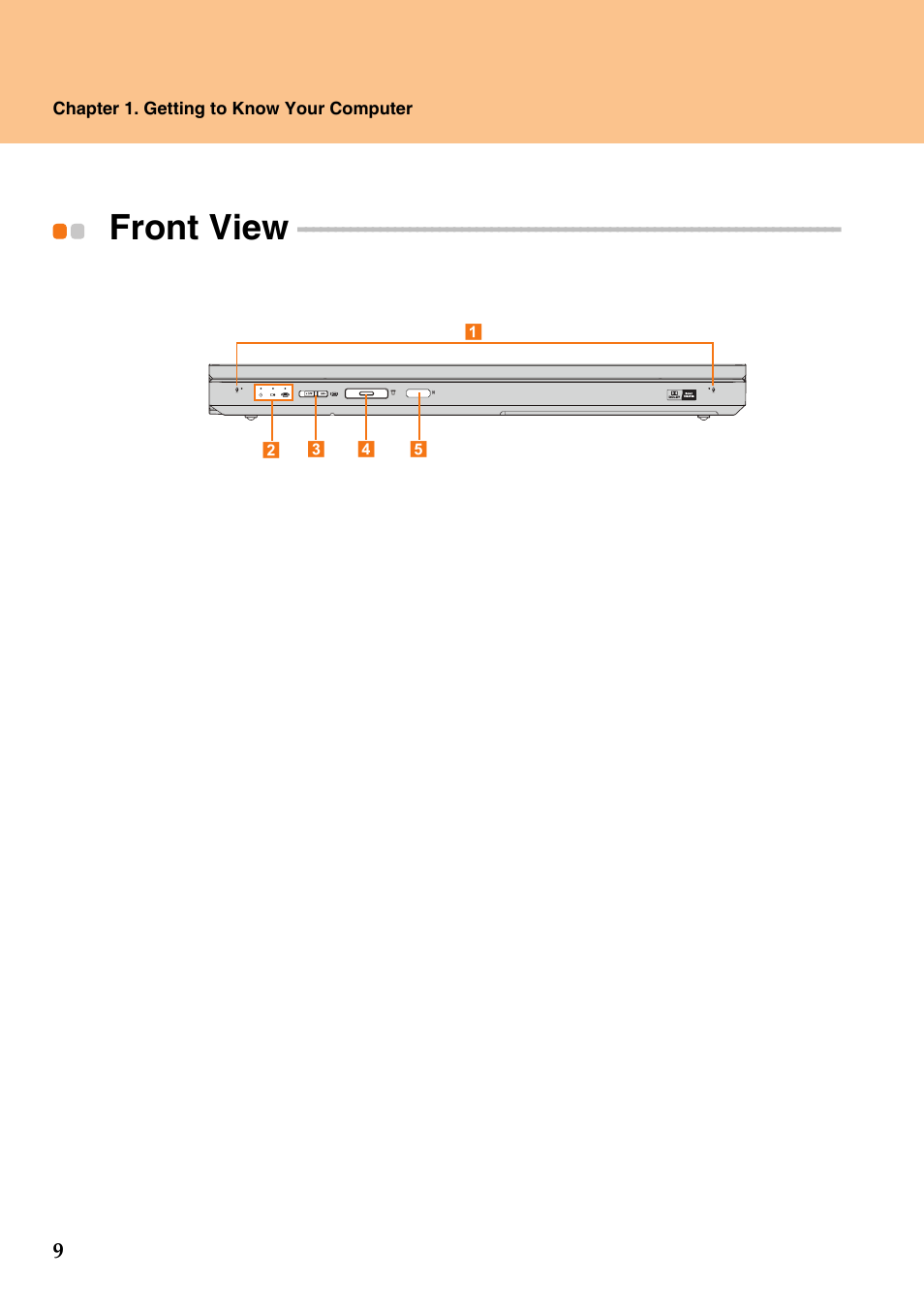 Front view | Lenovo IdeaPad Y510 User Manual | Page 14 / 77