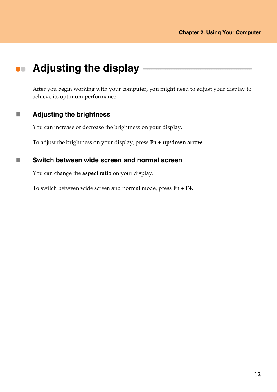 Adjusting the display | Lenovo IdeaPad Y510 User Manual | Page 17 / 77