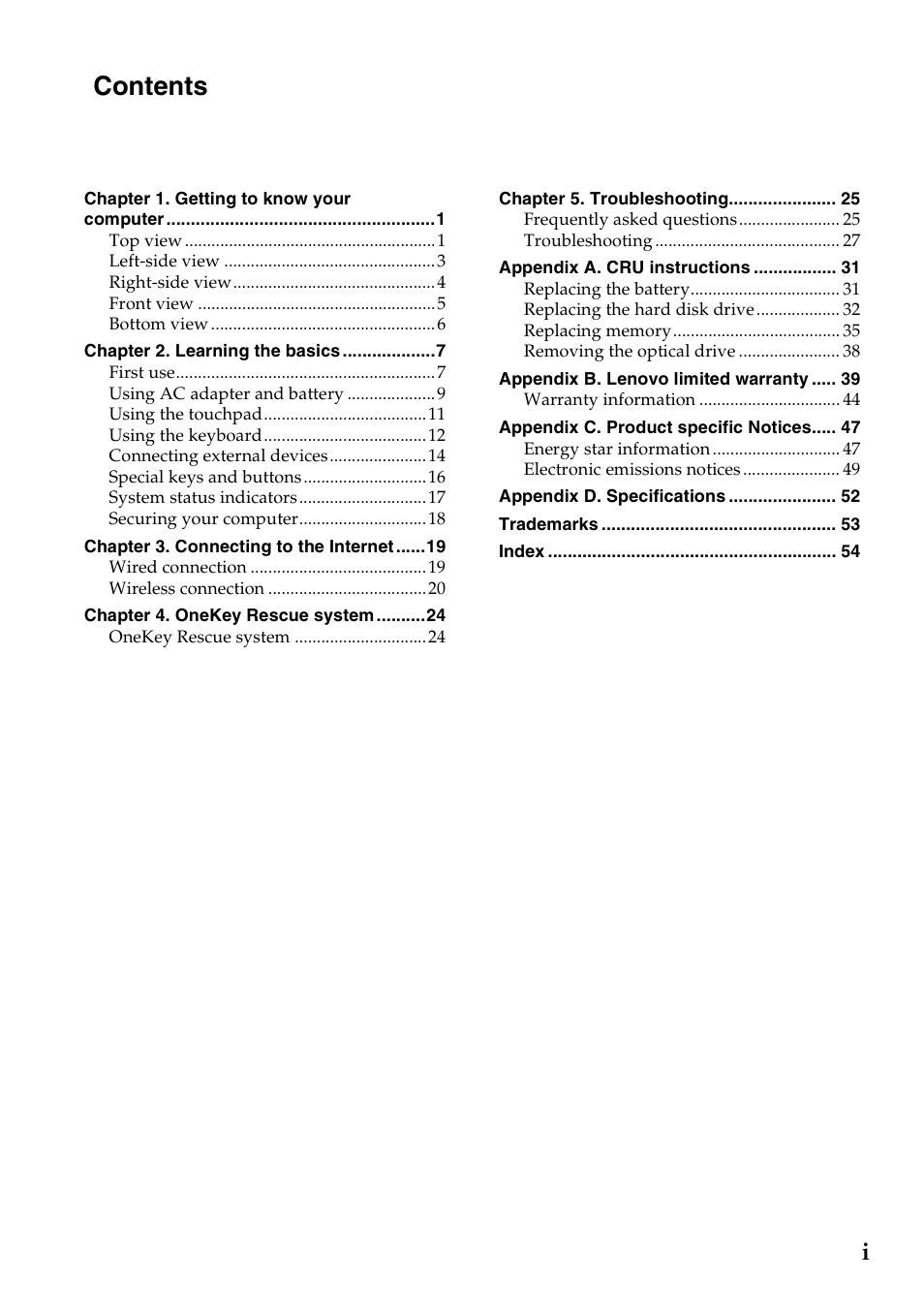 Lenovo V560 Notebook User Manual | Page 3 / 60