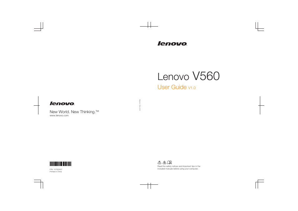 V560, Lenovo, User guide | Lenovo V560 Notebook User Manual | Page 60 / 60