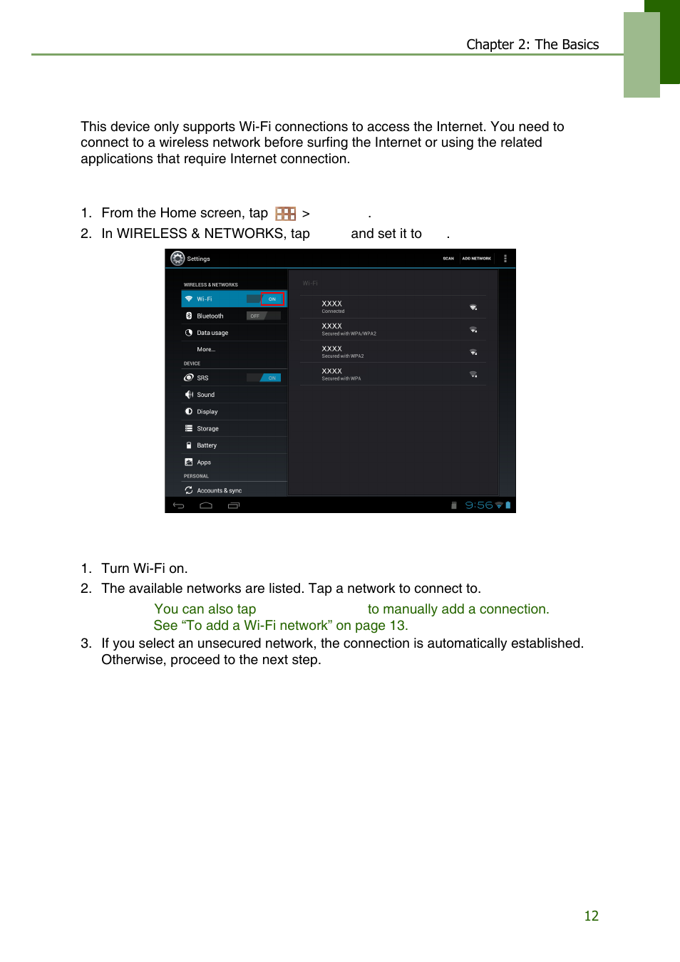 3 setting up wi-fi | Lenovo S2109 Tablet User Manual | Page 15 / 56