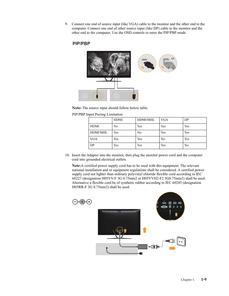 Pip/pbp | Lenovo LI2821 Wide LCD Monitor User Manual | Page 13 / 40