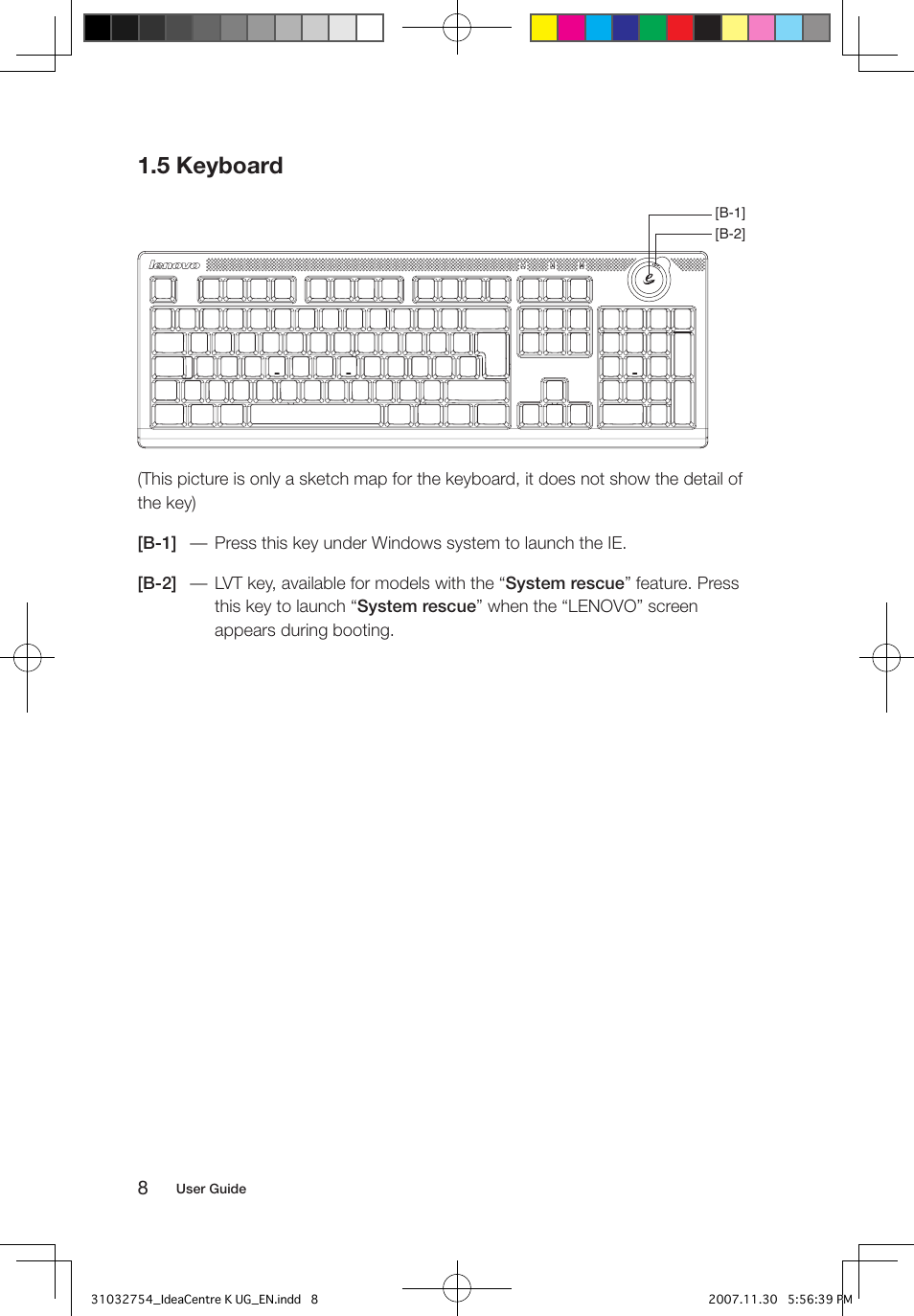 5 keyboard | Lenovo IdeaCentre K200 User Manual | Page 13 / 39