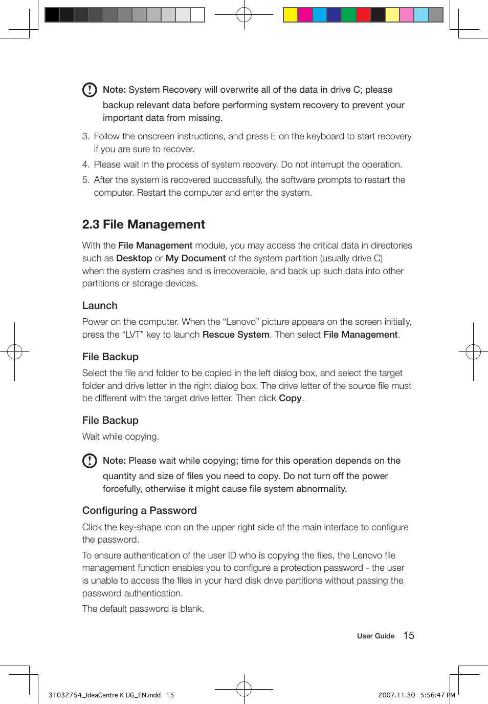 3 file management | Lenovo IdeaCentre K200 User Manual | Page 20 / 39