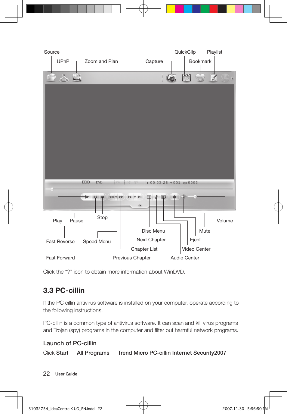 3 pc-cillin, Launch of pc-cillin | Lenovo IdeaCentre K200 User Manual | Page 27 / 39