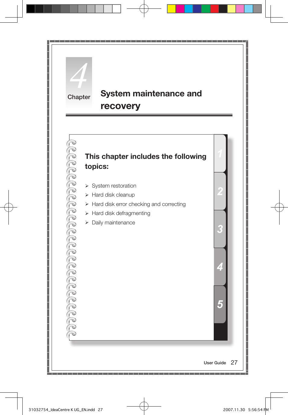 Recovery, System maintenance and | Lenovo IdeaCentre K200 User Manual | Page 32 / 39