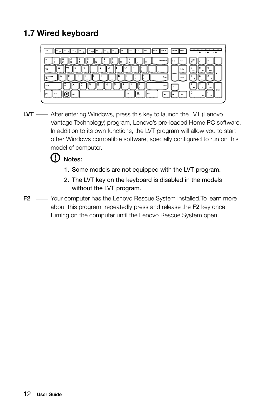 7 wired keyboard, C.7 wired keyboard | Lenovo IdeaCentre B520e User Manual | Page 17 / 49