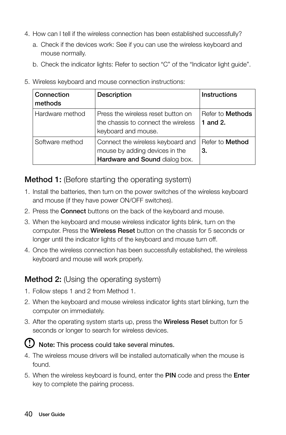 Method 1: (before starting the operating system), Method 2: (using the operating system) | Lenovo IdeaCentre B520e User Manual | Page 45 / 49