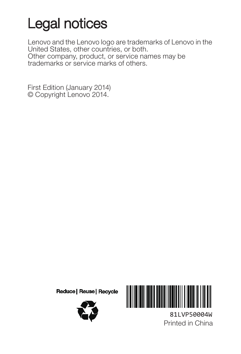 En ipig 封底 125_85_20131129, Legal notices | Lenovo A8-50 Tablet User Manual | Page 21 / 21