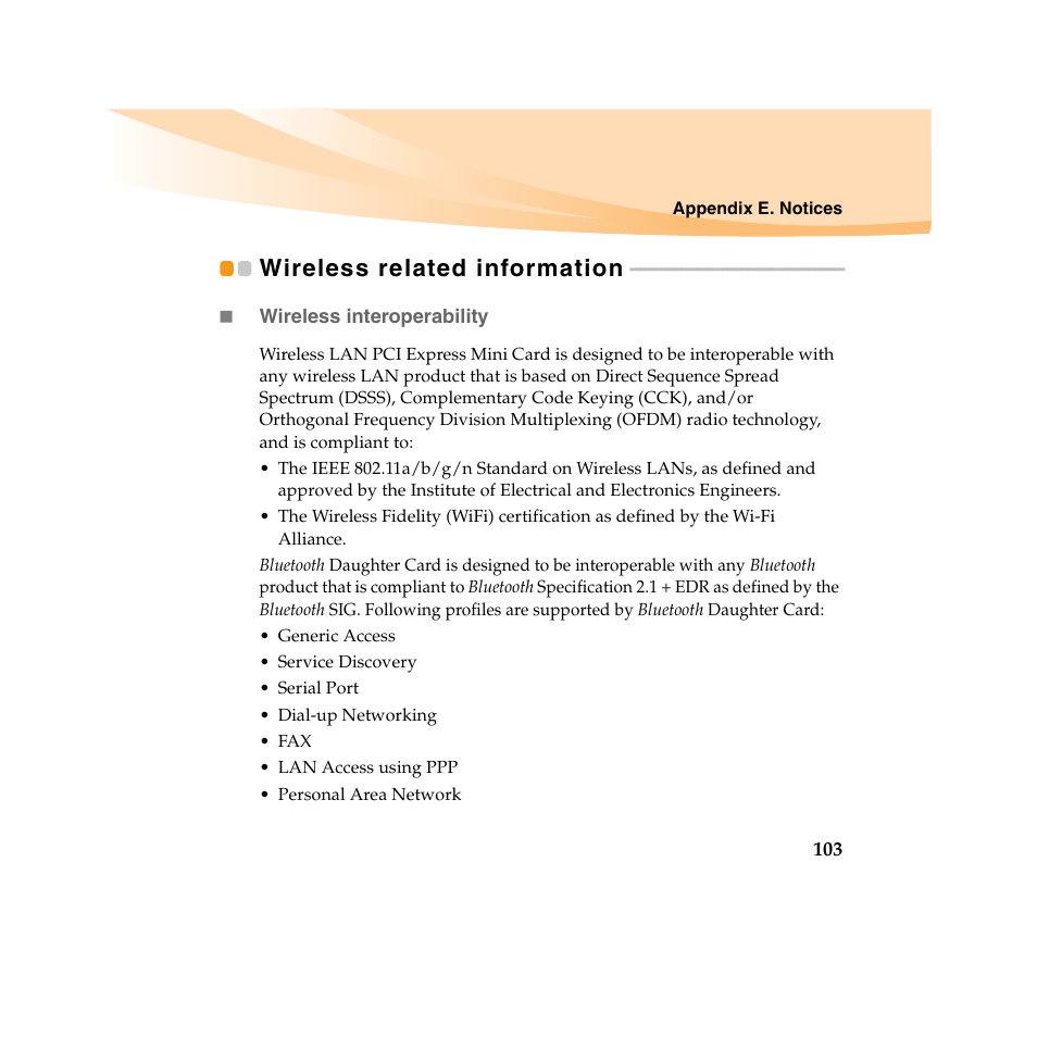 Wireless related information | Lenovo IdeaPad U450 User Manual | Page 117 / 142