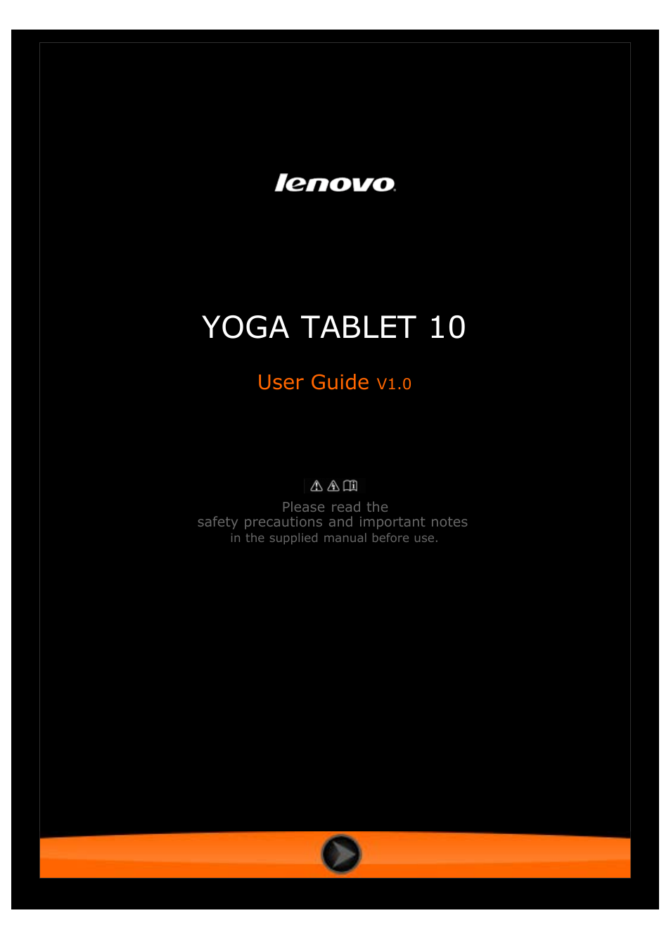 Lenovo Yoga Tablet 10 B8000 User Manual | 27 pages