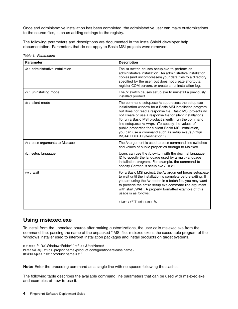 Using msiexec.exe | Lenovo ThinkCentre A51 User Manual | Page 12 / 44