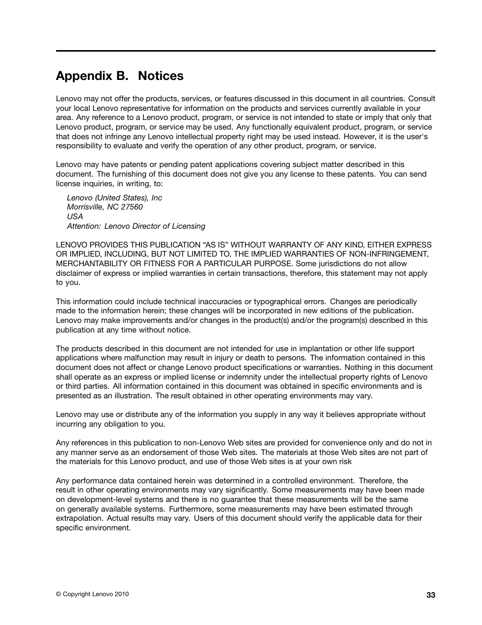 Appendix b. notices | Lenovo ThinkCentre A51 User Manual | Page 41 / 44