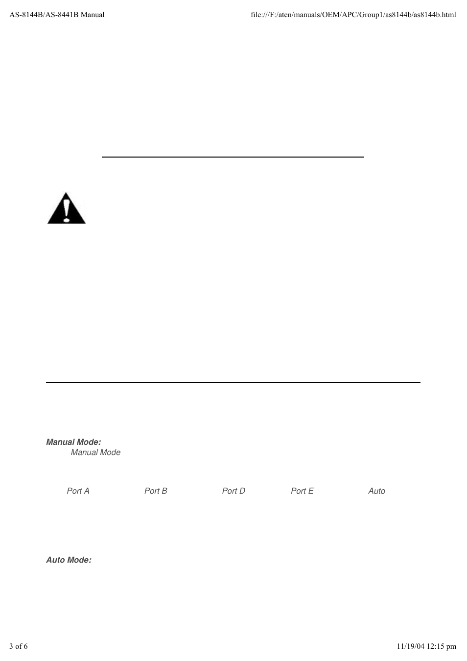 Operation | ATEN AS-8441B User Manual | Page 3 / 6