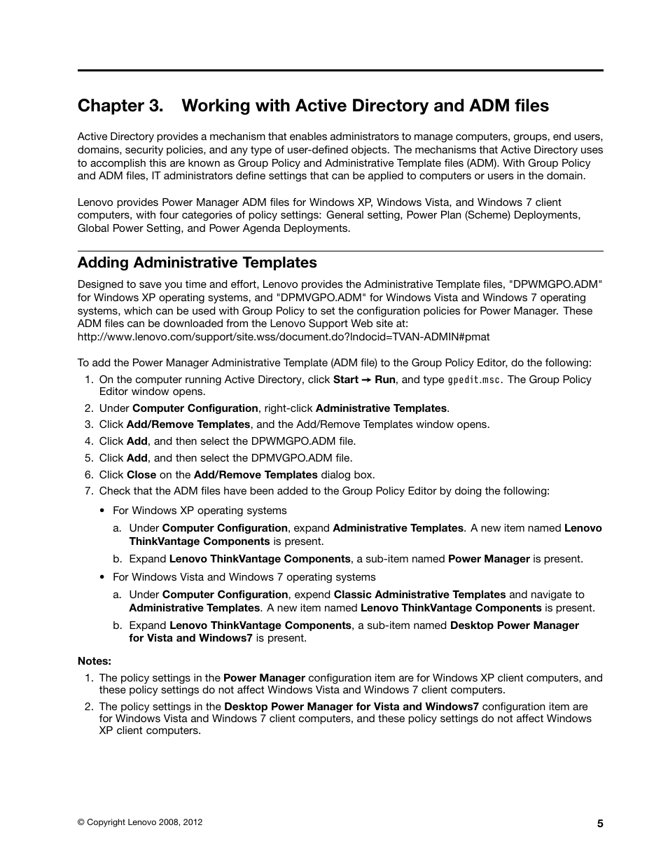 Adding administrative templates | Lenovo ThinkCentre M71e User Manual | Page 11 / 44