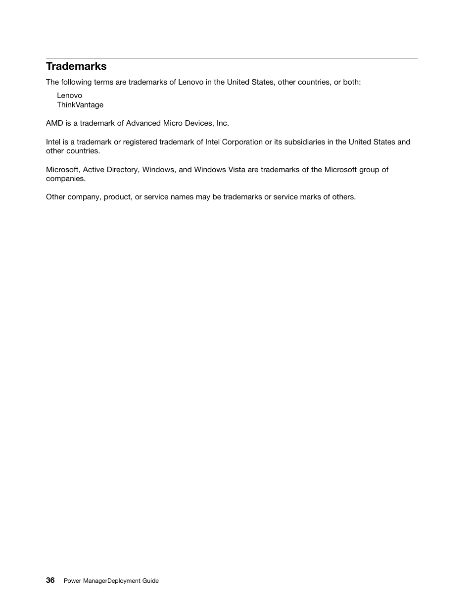 Trademarks | Lenovo ThinkCentre M71e User Manual | Page 42 / 44