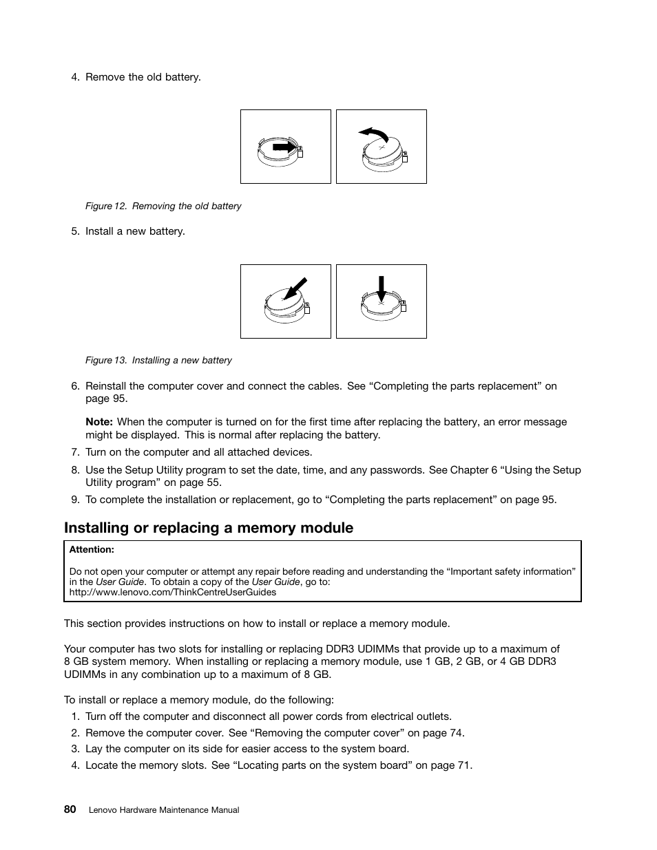 Installing or replacing a memory module | Lenovo 62 Desktop User Manual | Page 84 / 110