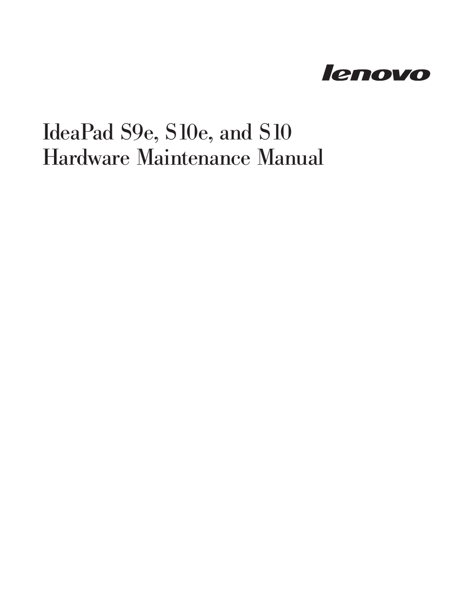 Lenovo IdeaPad S9e -FR User Manual | 142 pages