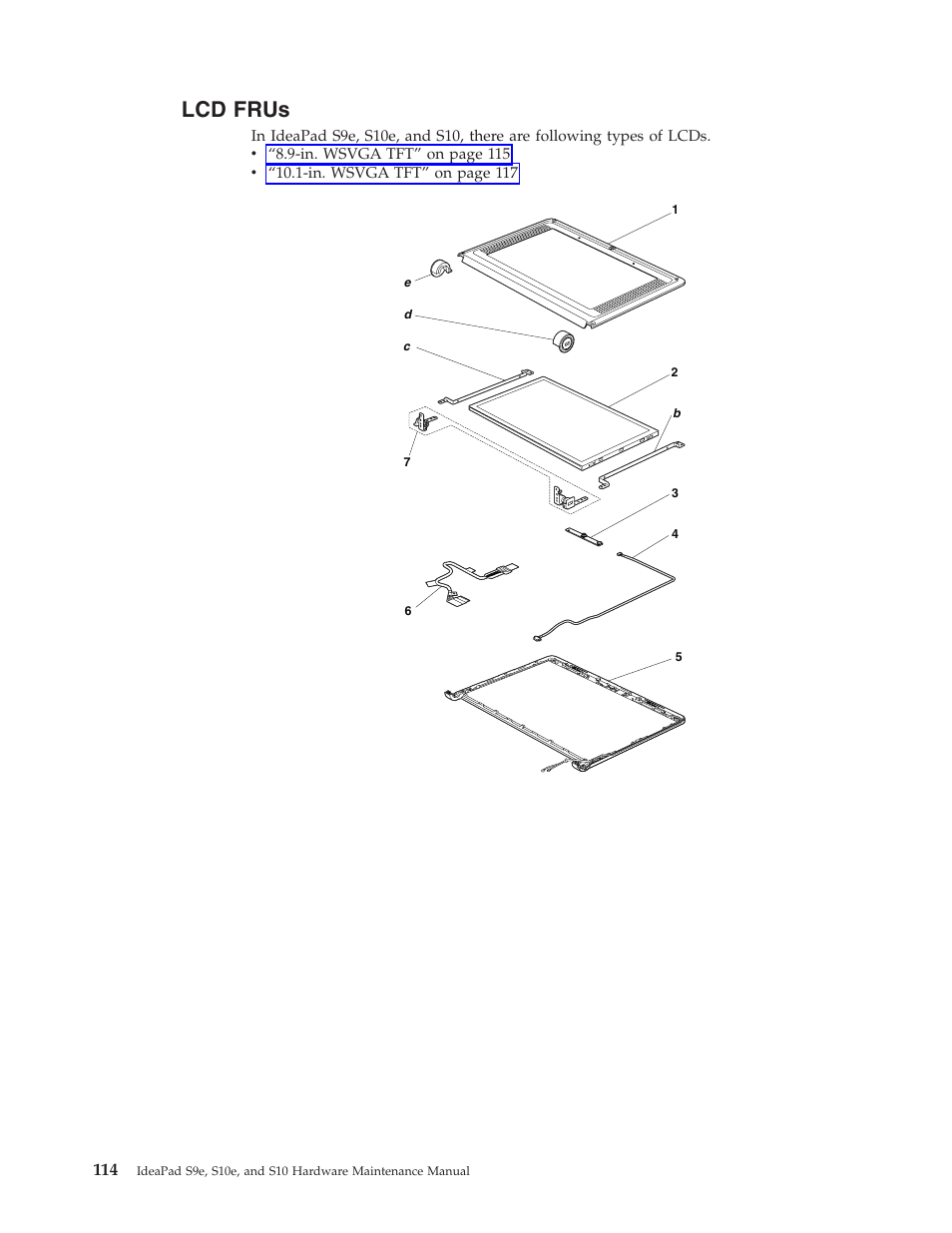 Lcd frus, Frus | Lenovo IdeaPad S9e -FR User Manual | Page 122 / 142