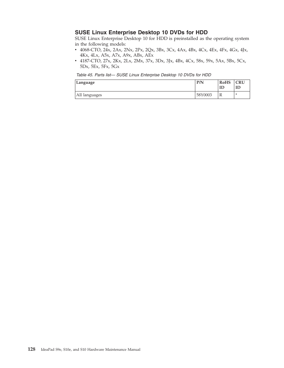 Suse linux enterprise desktop 10 dvds for hdd, Suse, Linux | Enterprise, Desktop, Dvds | Lenovo IdeaPad S9e -FR User Manual | Page 136 / 142