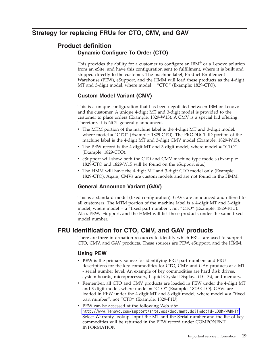 Strategy for replacing frus for cto, cmv, and gav, Product definition, Fru identification for cto, cmv, and gav products | Strategy, Replacing, Frus, Product, Definition, Identification, Products | Lenovo IdeaPad S9e -FR User Manual | Page 27 / 142