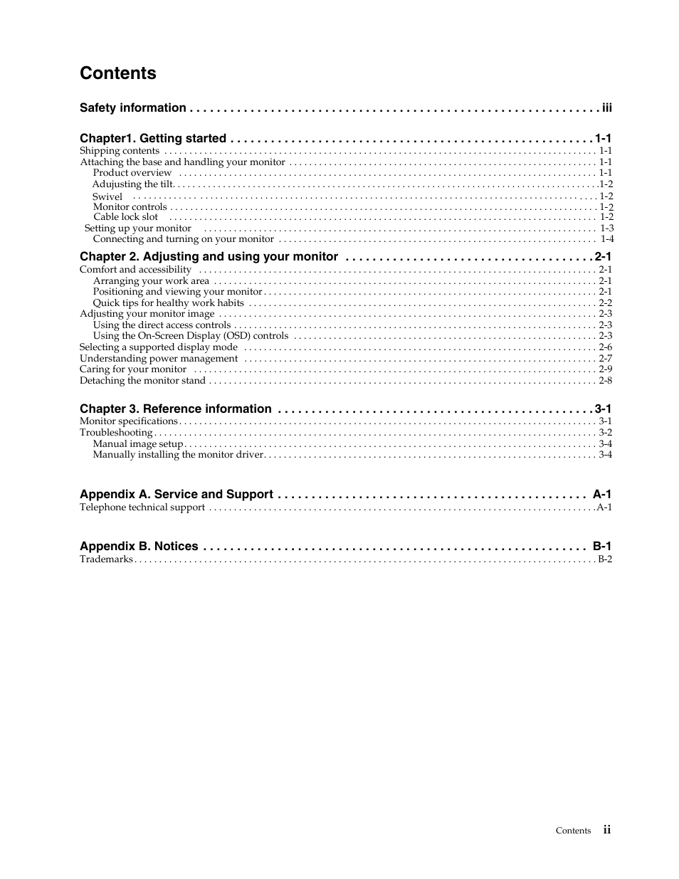 Lenovo L215 Wide Flat Panel Monitor User Manual | Page 3 / 27