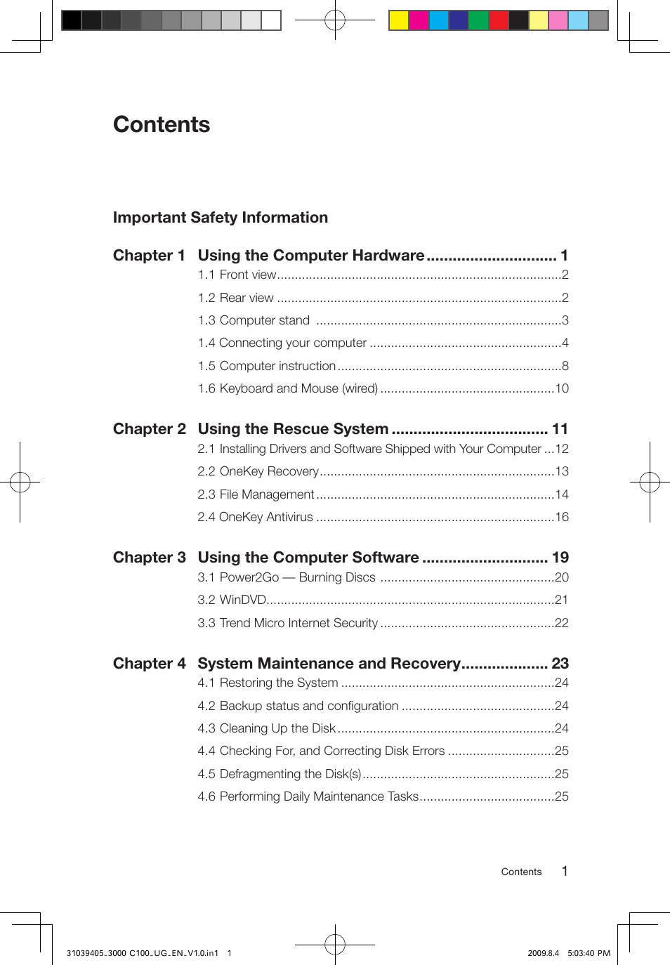 Lenovo 3000 C100 All-In-One User Manual | Page 4 / 37
