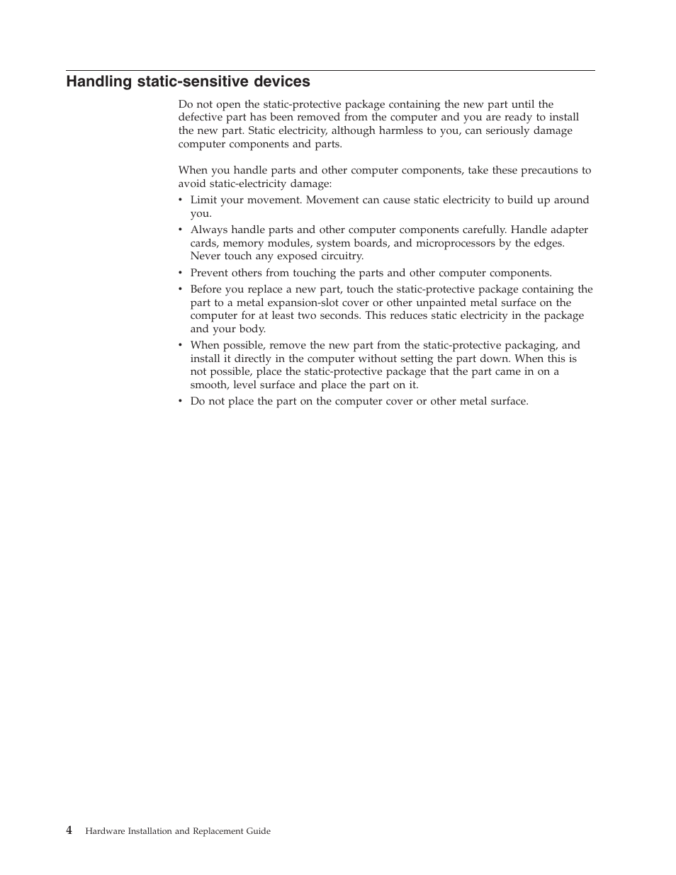 Handling static-sensitive devices, Handling, Static-sensitive | Devices | Lenovo ThinkCentre A57e User Manual | Page 12 / 56