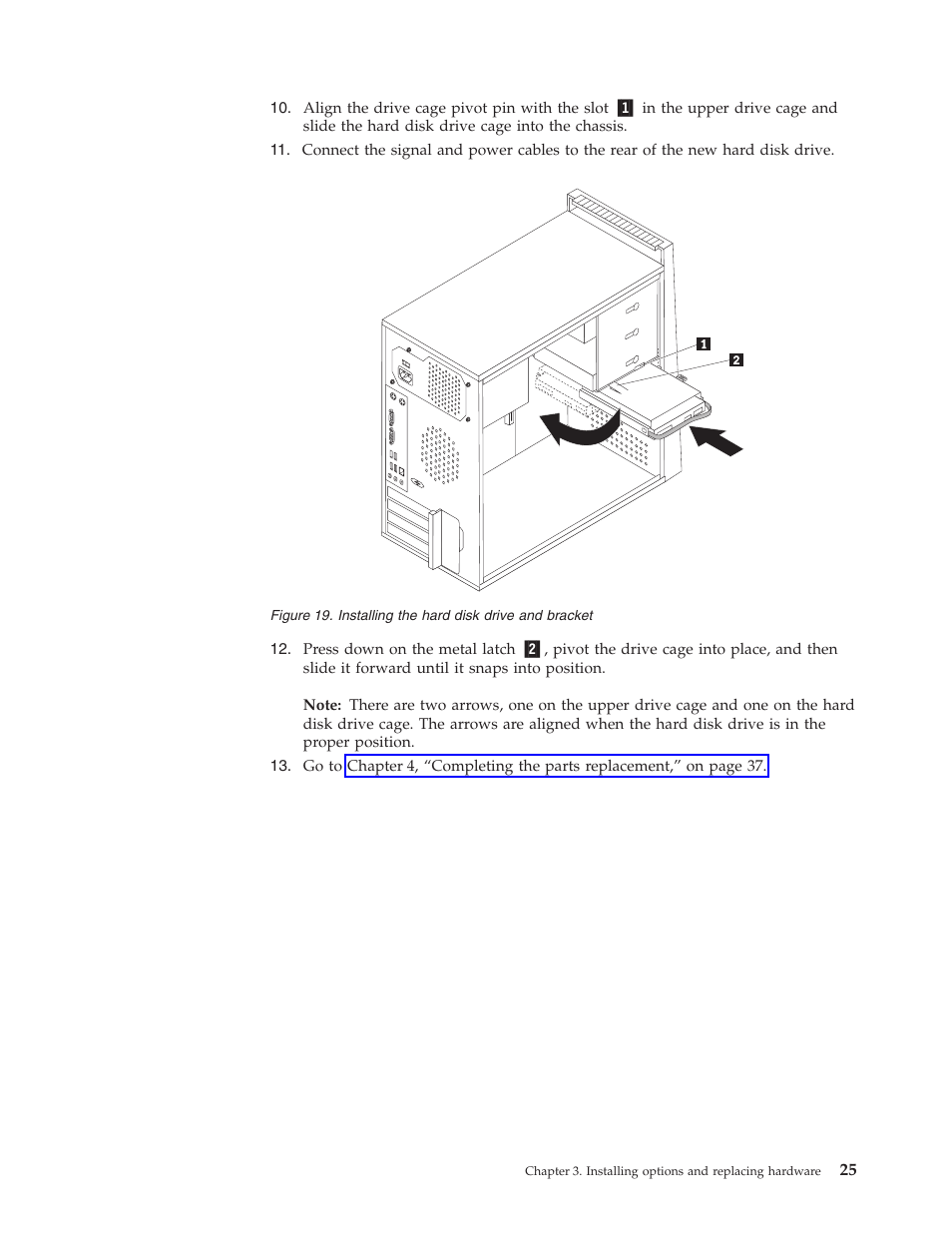 Installing, Hard, Disk | Drive, Bracket | Lenovo ThinkCentre A57e User Manual | Page 33 / 56