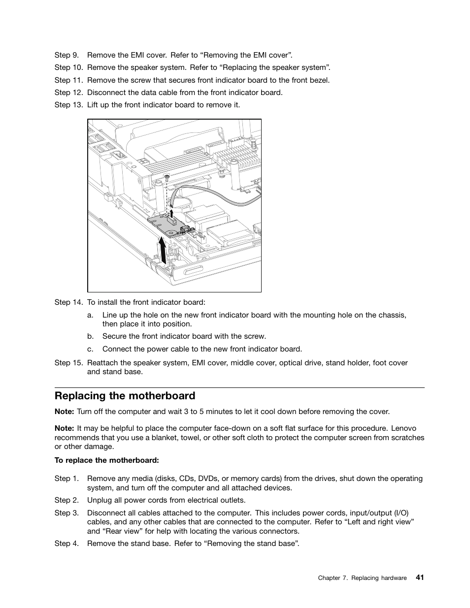 Replacing the motherboard | Lenovo C360 All-in-One User Manual | Page 47 / 53