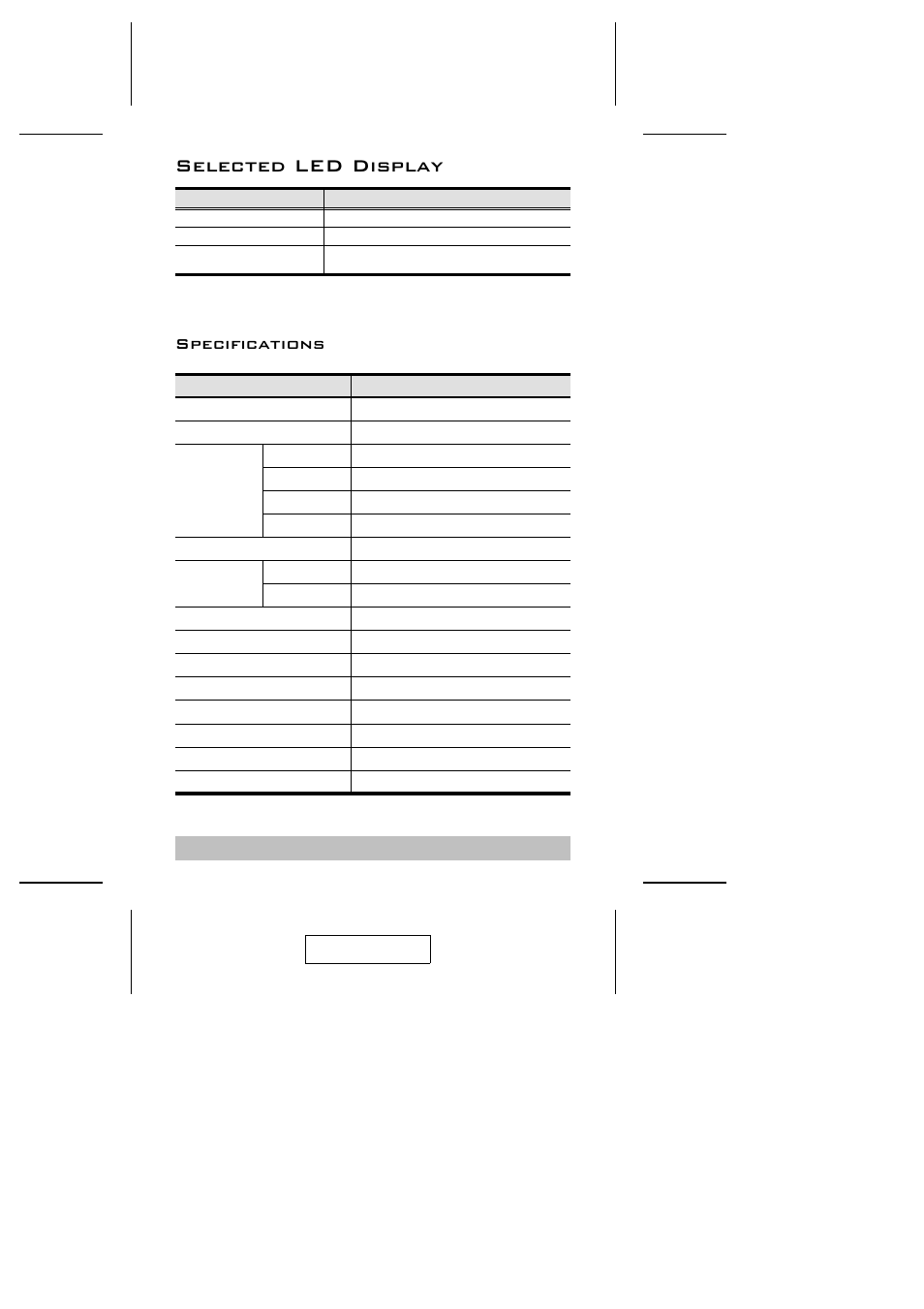 Selected led display, Specifications | ATEN CS-72M User Manual | Page 14 / 16