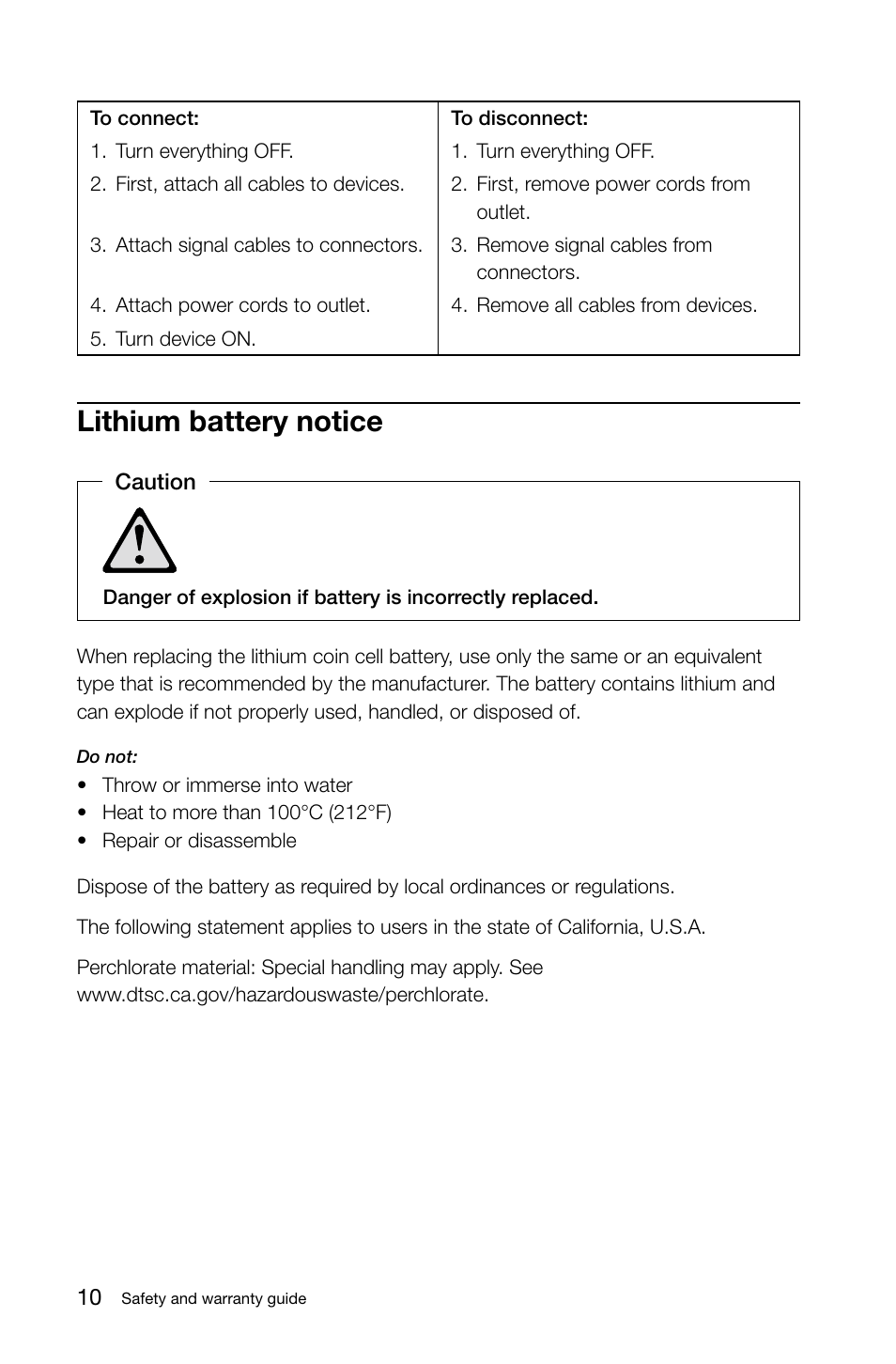 Lithium battery notice | Lenovo IdeaCentre A720 User Manual | Page 15 / 47