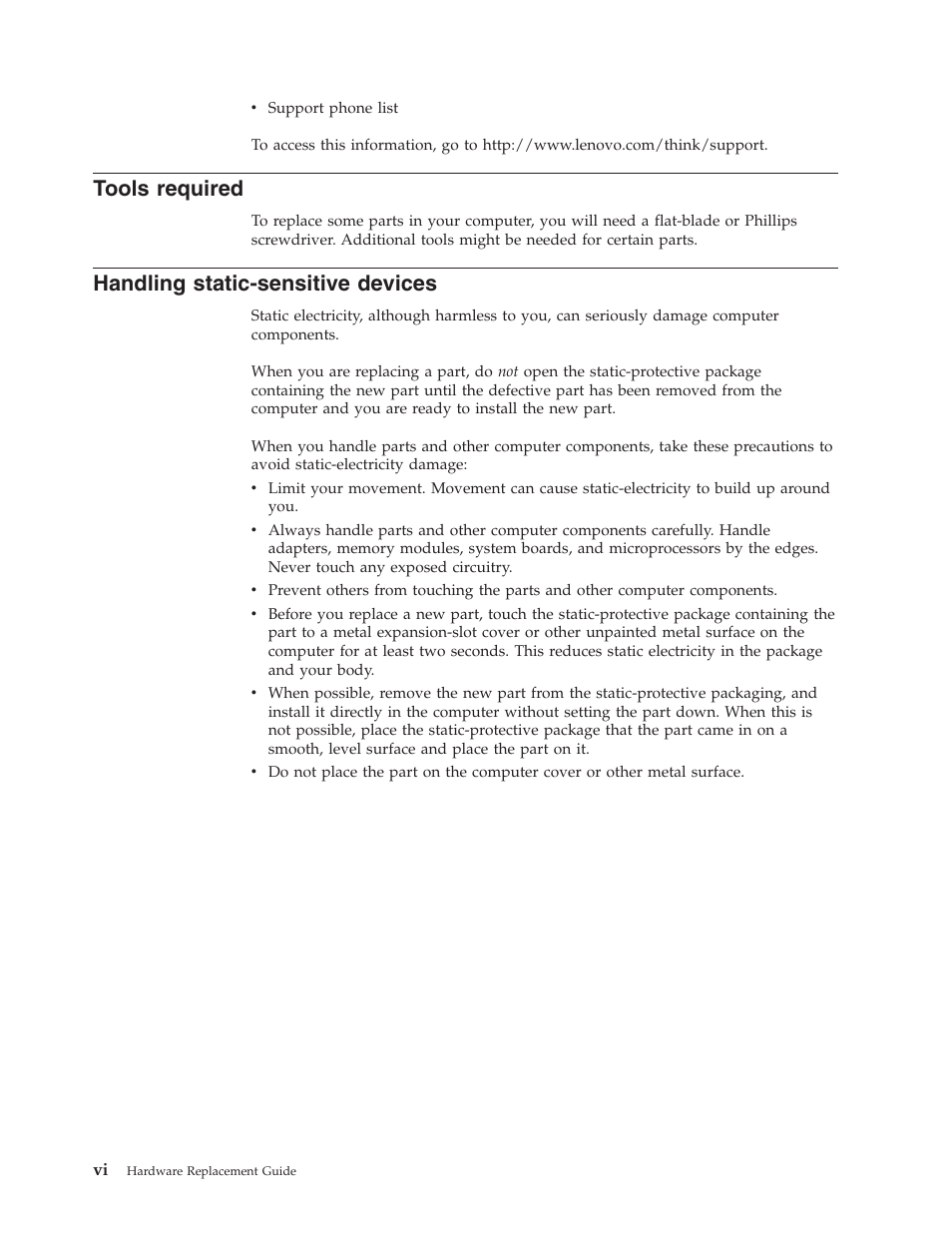 Tools required, Handling static-sensitive devices, Tools | Required, Handling, Static-sensitive, Devices | Lenovo ThinkCentre M55 User Manual | Page 8 / 48