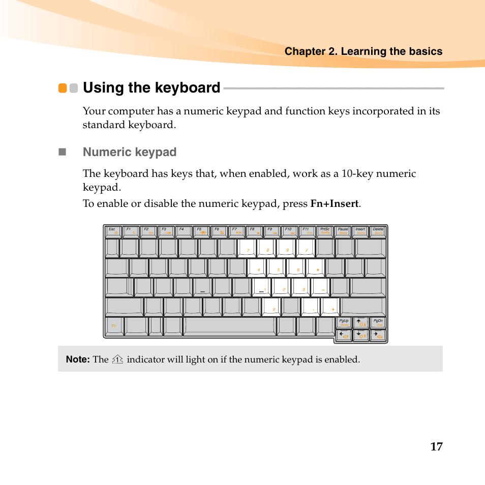 Using the keyboard | Lenovo K23 Notebook User Manual | Page 31 / 146