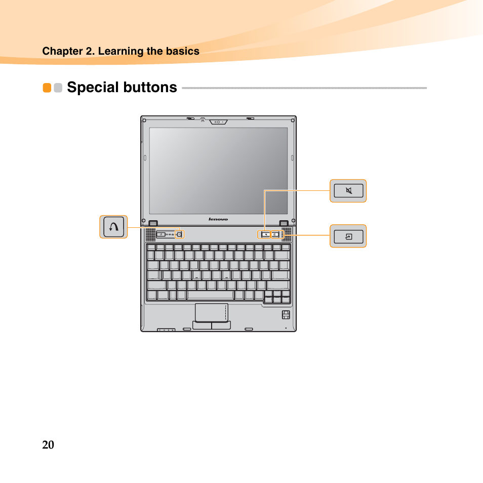 Special buttons | Lenovo K23 Notebook User Manual | Page 34 / 146