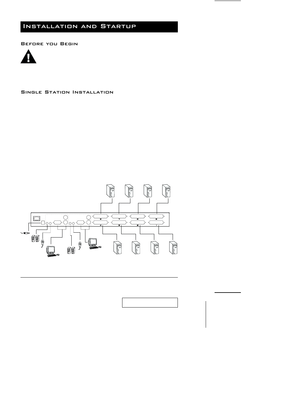 Installation and startup, Before you begin, Single station installation | ATEN CS-228 User Manual | Page 10 / 26