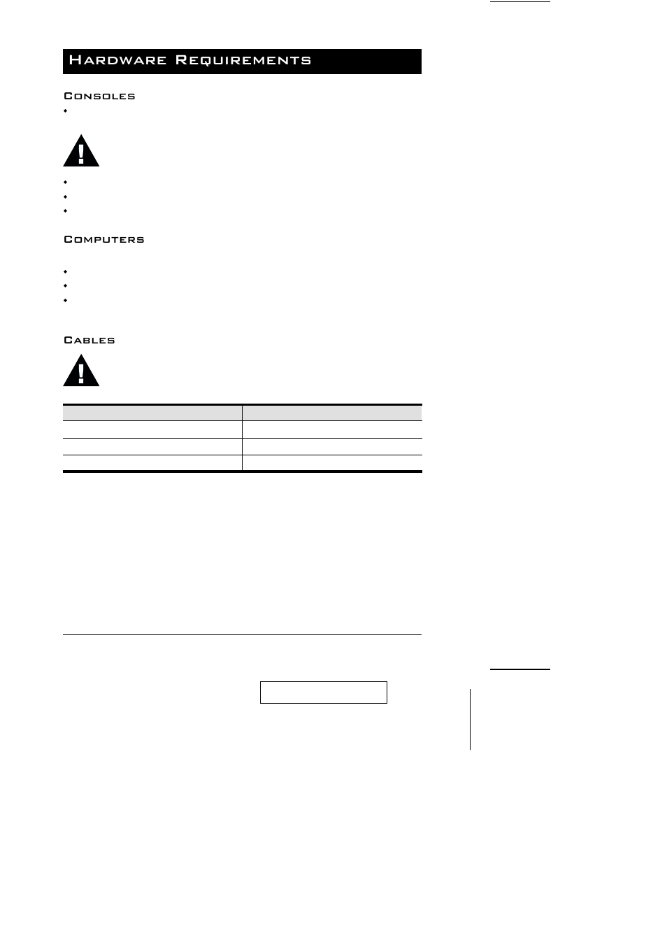 Hardware requirements, Consoles, Computers | Cables | ATEN CS-228 User Manual | Page 7 / 26