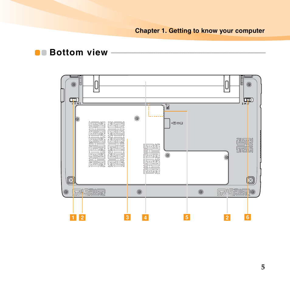 Bottom view | Lenovo IdeaPad S10-3 FR User Manual | Page 19 / 134