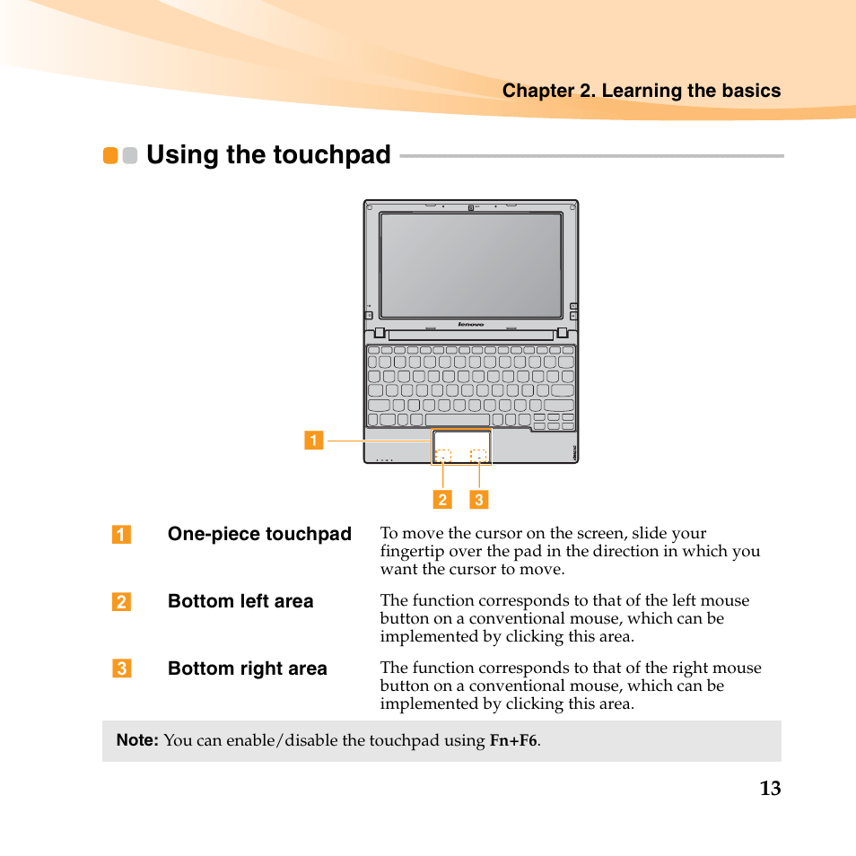 Using the touchpad | Lenovo IdeaPad S10-3 FR User Manual | Page 27 / 134