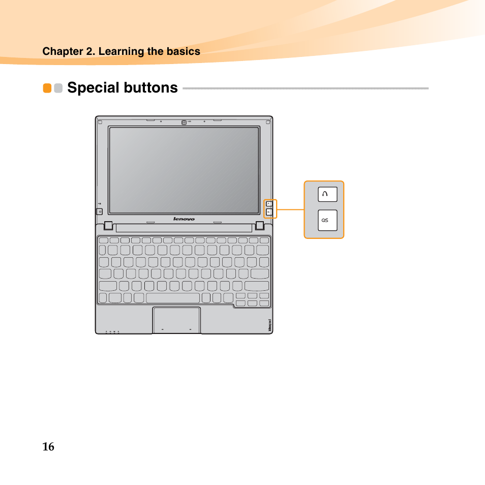 Special buttons | Lenovo IdeaPad S10-3 FR User Manual | Page 30 / 134