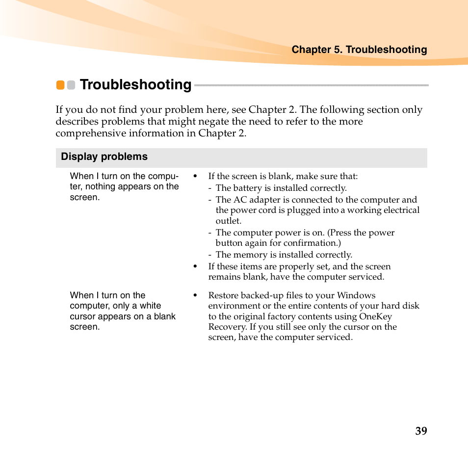 Troubleshooting | Lenovo IdeaPad S10-3 FR User Manual | Page 53 / 134