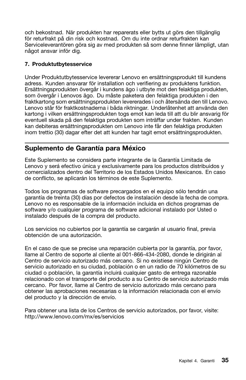 Suplemento de garantía para méxico | Lenovo ThinkCentre M91 User Manual | Page 257 / 276