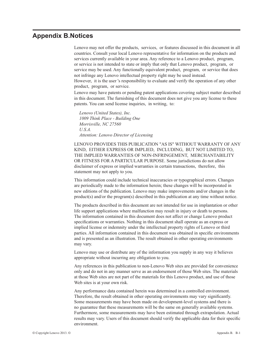 Appendix b.notices | Lenovo ThinkVision E2323s 23-inch FHD WLED Backlit LCD Monitor User Manual | Page 31 / 32
